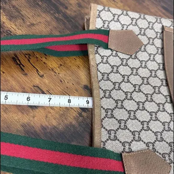 Gucci Vintage 1970's Large Coated PVC Tote Bag in Plus GG Web (GGXX150) - Picture 15 of 16